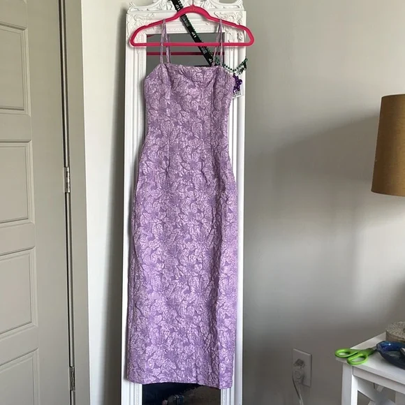 NWT 12th Tribe Ingrid Purple Floral Midi Dress - Picture 3 of 4